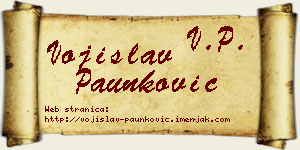 Vojislav Paunković vizit kartica